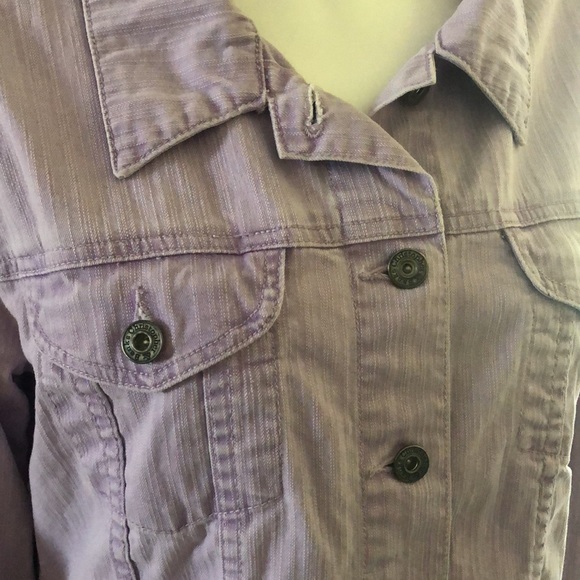Christopher & Banks Women's Jean Jacket in Lilac and Lavendar - Picture 7 of 12